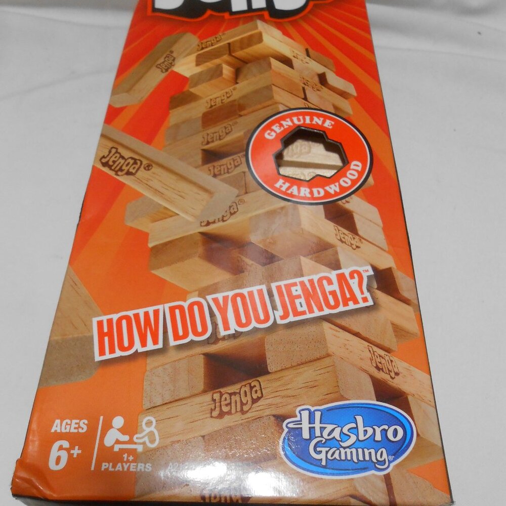NIB CLASSIC JENGA GAME COMPLETE w/ SLEEVE & INSTRUCTIONS 54 HARDWOOD PCS 👦👸